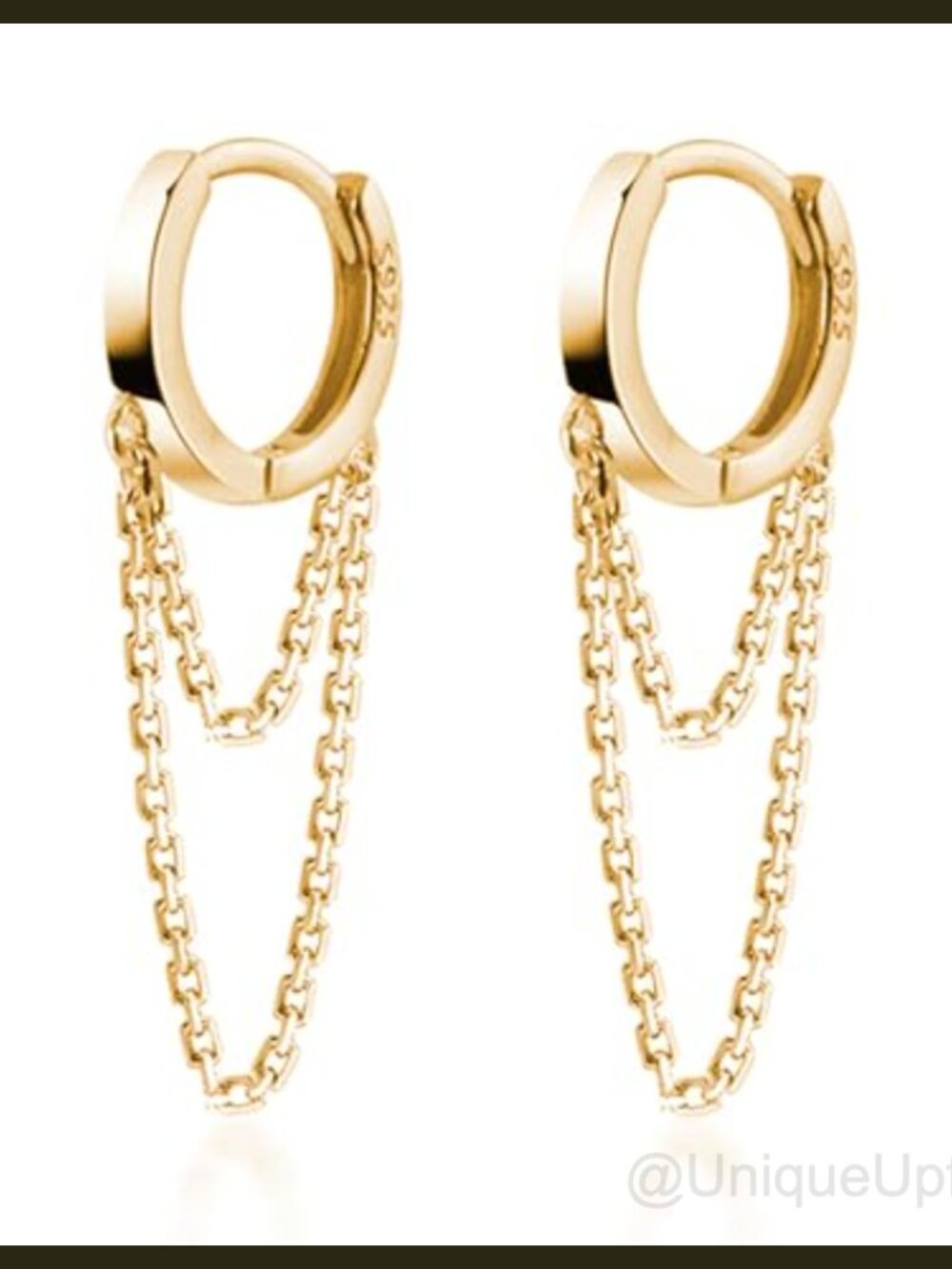 Sterling Silver Tassel Chain Drop Dangle Small Hoop Earrings Huggie for Women